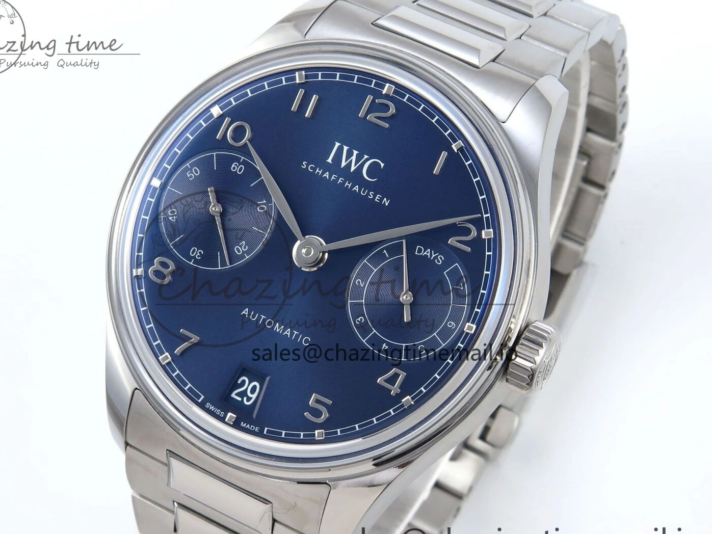 MIROTIME 0402 Portugieser Auto IWC0562E APSF 1:1 Best Edition Blue Dial on SS Bracelet A Timeless 6997